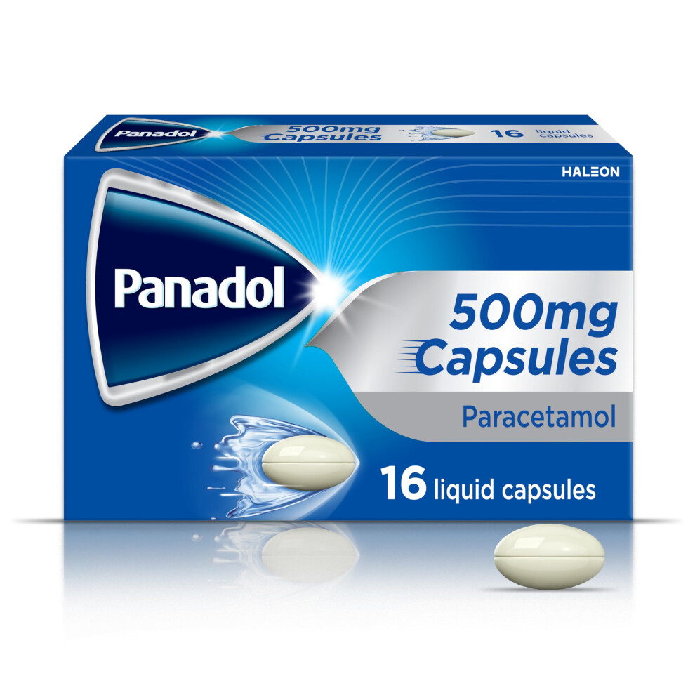 Panadol Paracetamol 500Mg Liquid Capsules, Targeted Pain Relief For Headache, Back Pain, Cold And Flu, Aches Or Fever, Dental Pain, Period Pain, Rapi