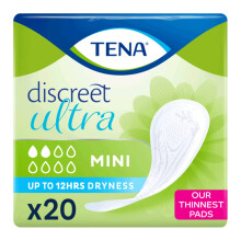 TENA Lady Mini Discreet Towels - 6 x Packs of 20 (120 Towels)