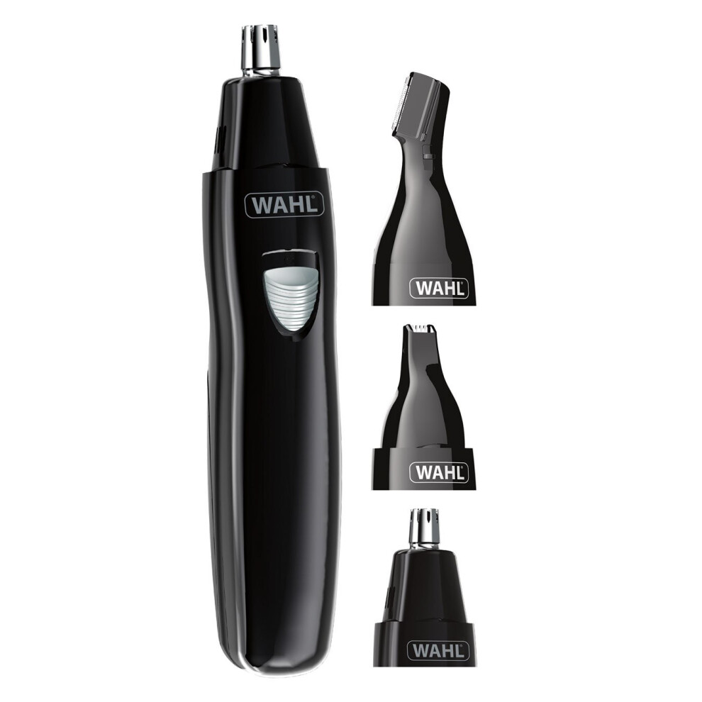 Wahl 3 In 1 Personal Trimmer, Nose Hair Eyebrow, Painless Eyebrow And Facial Hair Trimmer For Men Women, Rechargeable, Washable Heads, Black