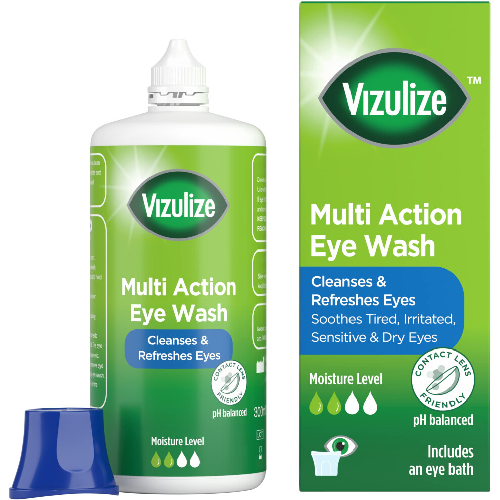 Photos - Other for Medicine Vizulize Multi Action Eye Wash 300ml with Eye Bath | Cleanses & Refreshes Eyes |