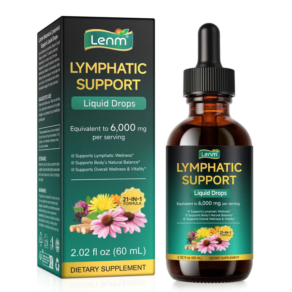 Duoduorener Lymphatic Drainage Drops 2 Fl Oz, Natural Lymphatic Cleanse & Immune