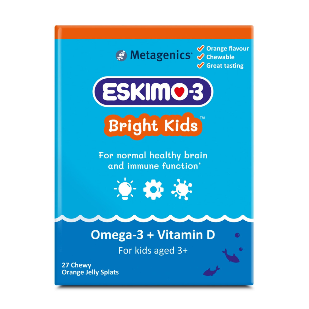 Photos - Hair Product Metagenics - Eskimo-3 Bright Kids Fish Oil- Jelly Splats 27 Servings
