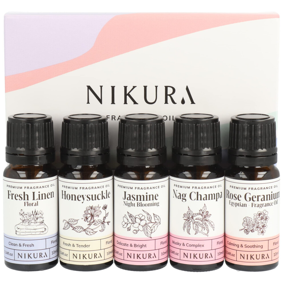 Nikura Floral Meadows Fragrance Oil Gift Set | Diffuser Oils For Oil