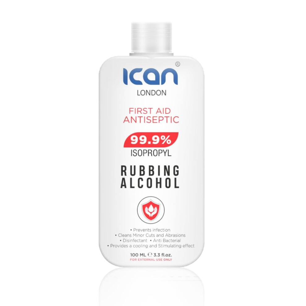 Ican London Isopropyl Rubbing Alcohol 99.9% First Aid Antiseptic Disinfectant 100Ml