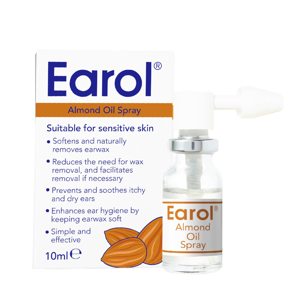 Earol Almond Oil Ear Spray, Clinically Proven For Ear Wax Removal, Safe For Sensitive Skin, Reduce Need For Syringing Or Microsuction, 1 Pack Of 10Ml