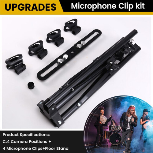 Microphone Bar Base Mic Holder with Mic Clip for Live Streaming Mic Clip Stands Microphone Support,C 2