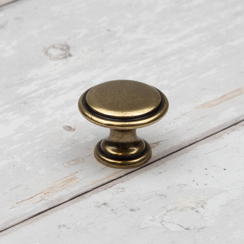 30mm Antique Brass Round Knobs Rustic Pull 2