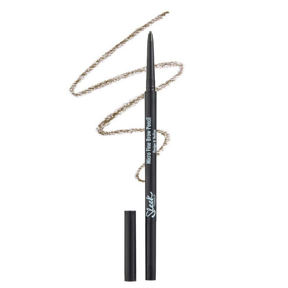 Sleek Makeup Micro-Fine Brow Pencil For Precise Hair Like Strokes, Waterproof, Long Lasting, Dual Ended, Dark Brown