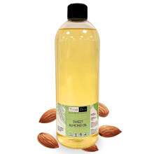 Freshskin Beauty LTD | Sweet Almond Oil 500ml - 100% Pure, Natural, Cruelty Free, Vegan, No GMO for Skin, Hair, Massage, Nails, Cuticles, Ears, Face,