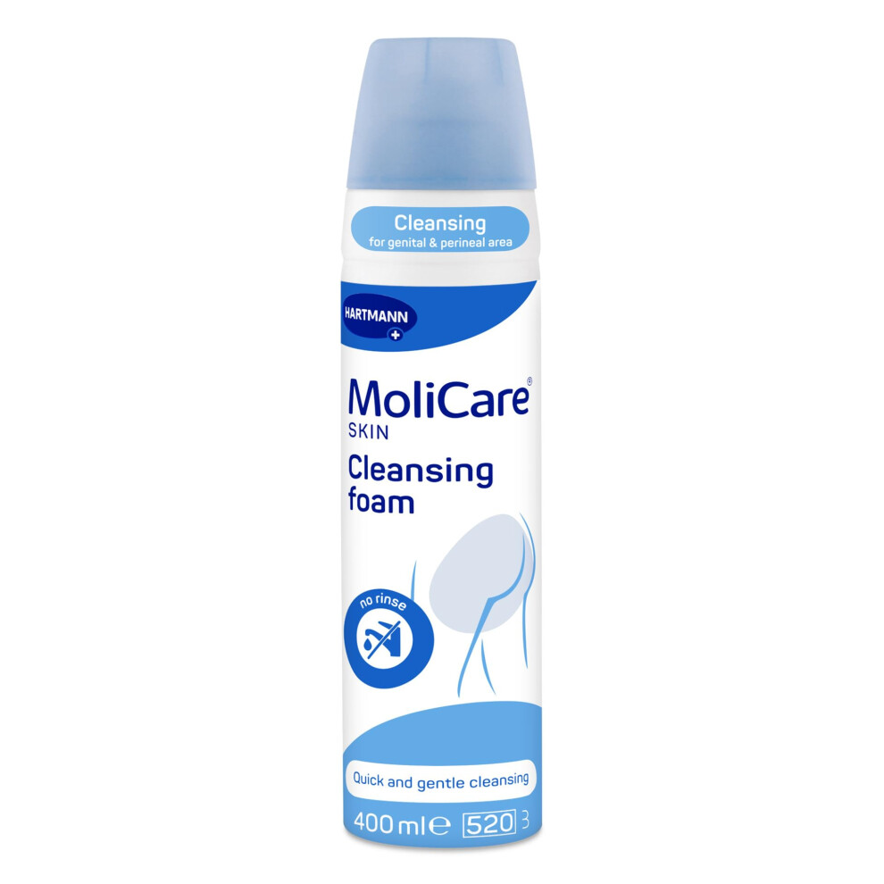 Hartmann H Molicare No Rinse Cleansing Foam 400Ml Â Perineal & Intimate Cleanser For Incontinence Skin | Ph Balanced, Odour Neutralising, Gentle Sensitive Skin