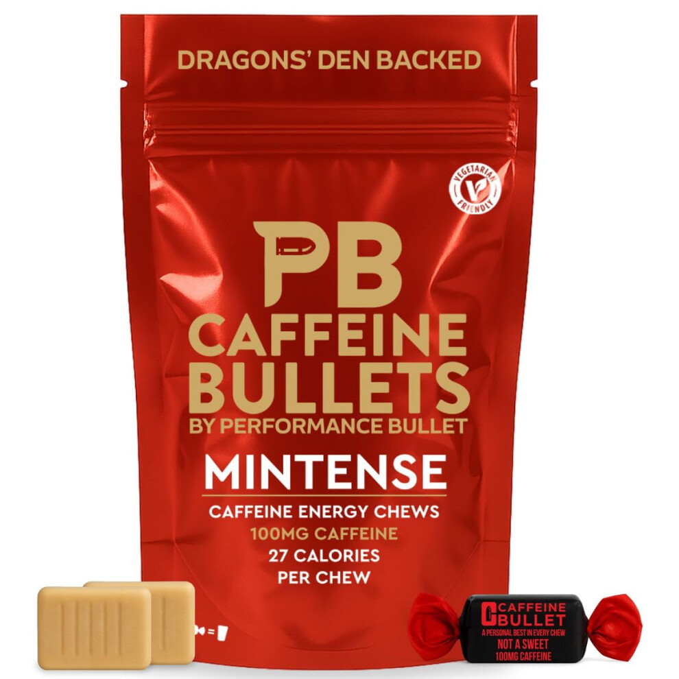 Caffeine Bullet Energy Gel Upgrade - Mint Chews *16 Â Faster Boost Than Tablets And Gum. 100Mg Per Serving - Sport Science For Running, Cycling, Gam