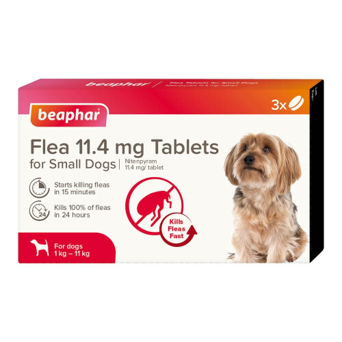 Beaphar Beaphar Flea Tablets for Small Dogs (1-11kg) - 3 pack, Kills Fleas