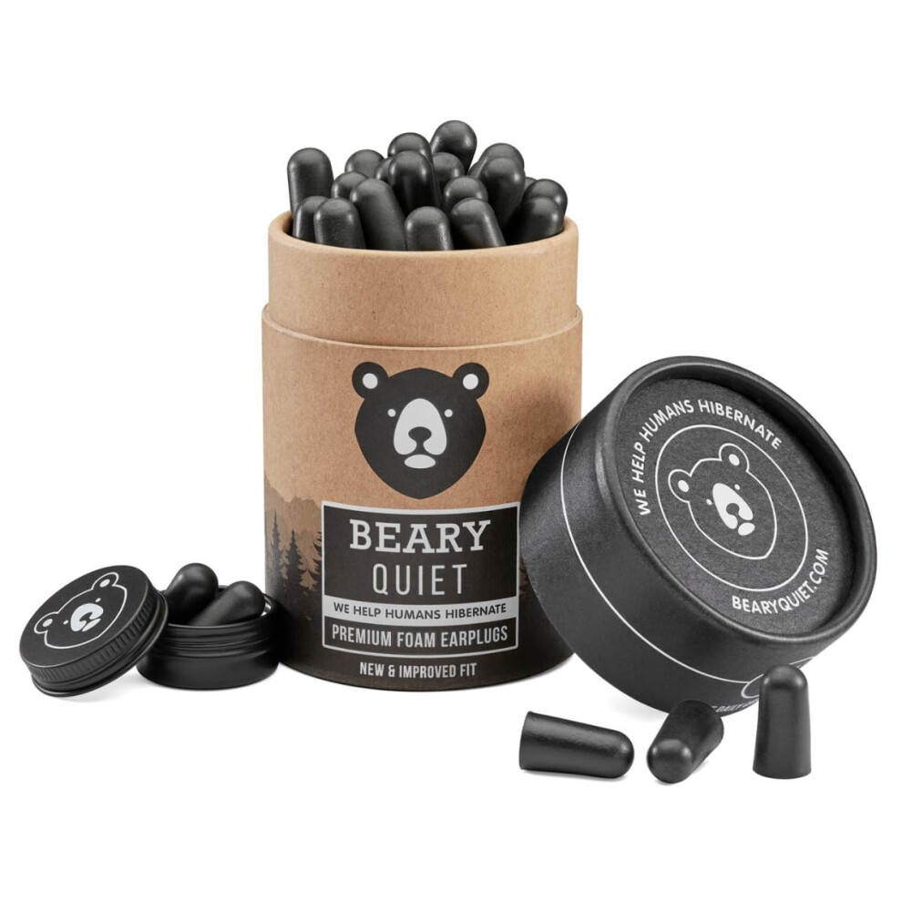 Beary Quiet Light Premium Foam Earplugs For Sleeping Â Ultra Soft Noise Cancelling Ear Plugs, High 38Db Snr For Snoring, Travel & Sleepers, Comforta