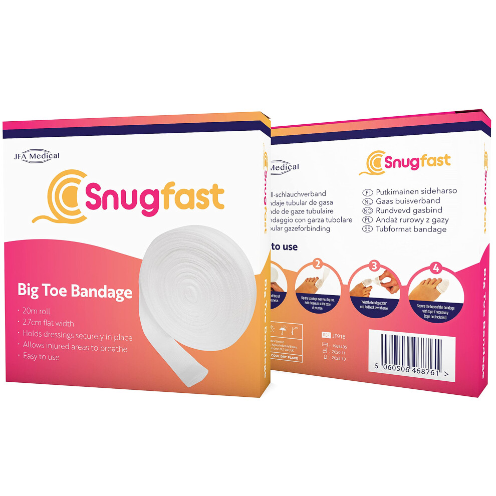 Jfa Medical Snugfast Big Toe Tubular Gauze Bandage Dressing 2.7Cm X 20M Roll