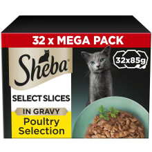 SHEBA Select Slices Cat Trays Poultry Collection in Gravy 32 x 85 g