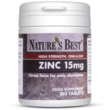 Nature's Best Zinc 15mg - Immune Support - High-Strength Citrate Form - Small, E