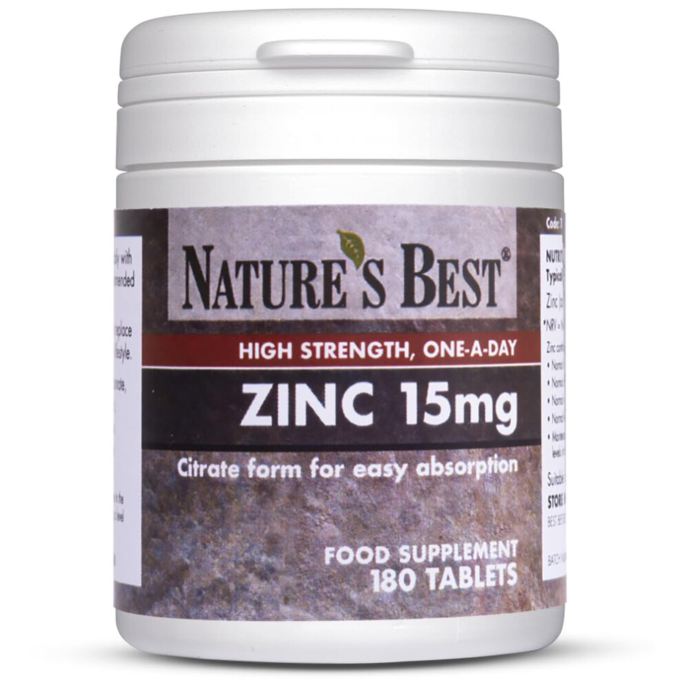 Photos - Vitamins & Minerals Natures Best Nature's Best Zinc 15mg - Immune Support - High-Strength Citrate Form - Small, E
