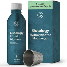 Gutology Microbiome-Friendly Mouthwash Hydroxyapatite & Prebiotics - 3 Month Supply - Liquid Biome+ Oral Rinse | Alcohol-Free & Fluoride-Free