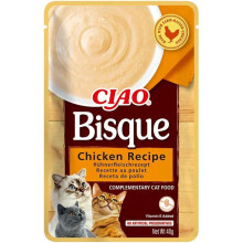 Ciao Bisque by INABA Wet Cat Food - Chicken - 1 Pack (40g total) / Moist Treat, Delicious & Healthy Snack, Puree Food Topper, Side Dish, Complement