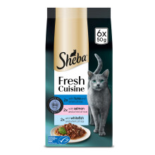 SHEBA Fresh Cuisine Taste of Tokyo Cat Pouches with Salmon and Tuna in Gravy 8x