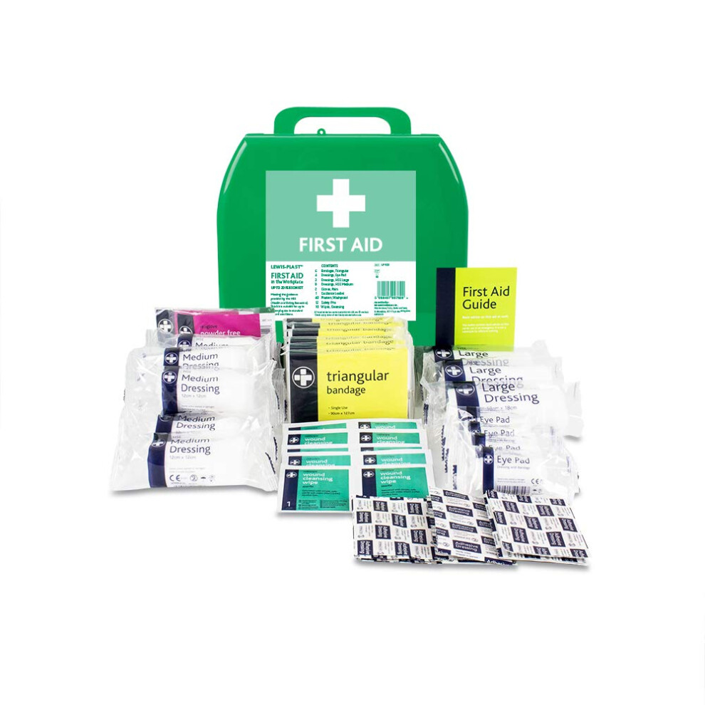 Lewis-Plast Lewist-Plast Premium Medium 11-20 Persons First Aid Kit Box - Complete With Integrated Carry Handle And Wall Mounting System, Ideal For Schools And O