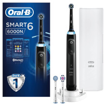 Oral|B Smart 6 Electric Toothbrushes Adults App Connected Handle 3 Toothbrush Heads