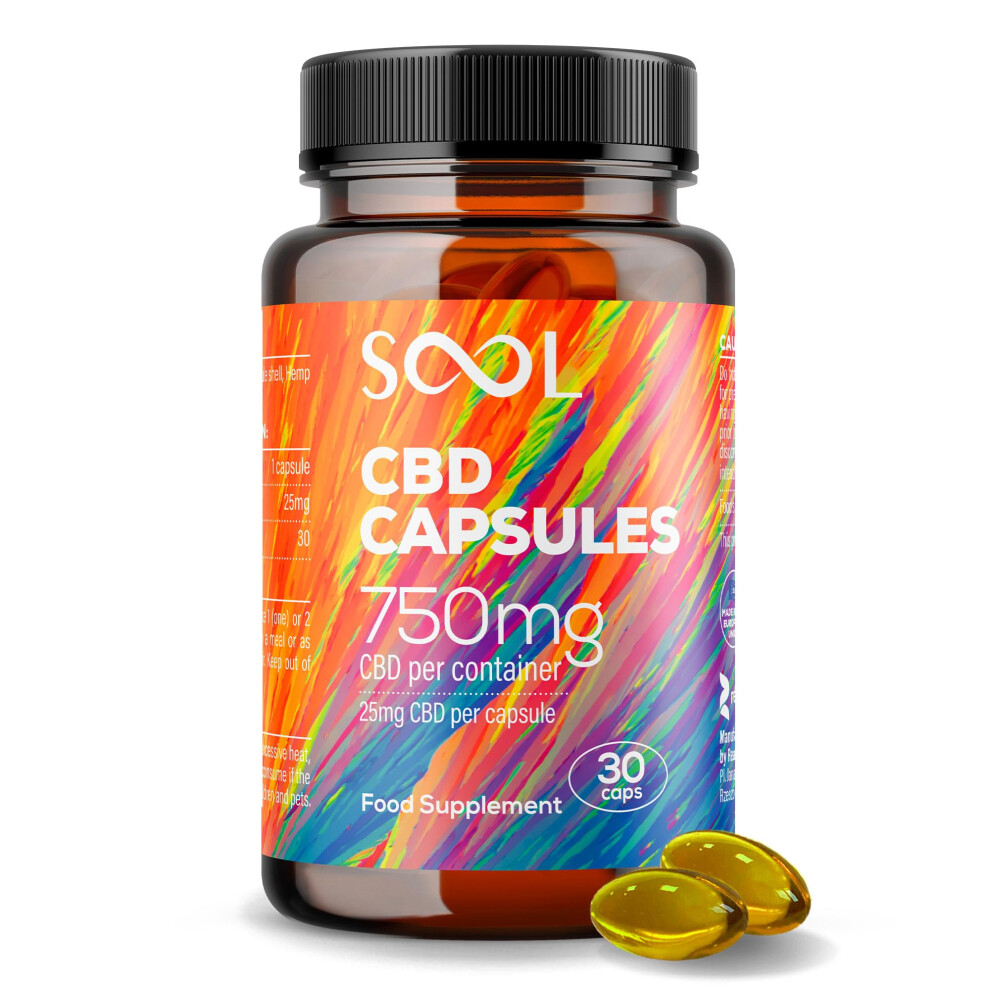Sool Cbd Capsules 750Mg 30Pcs | 25Mg Cbd Per Gel Soft Capsule | Broad Spectrum Cbd Oil Capsules | Blended With Hemp Oil | Relax - Recover - Revive