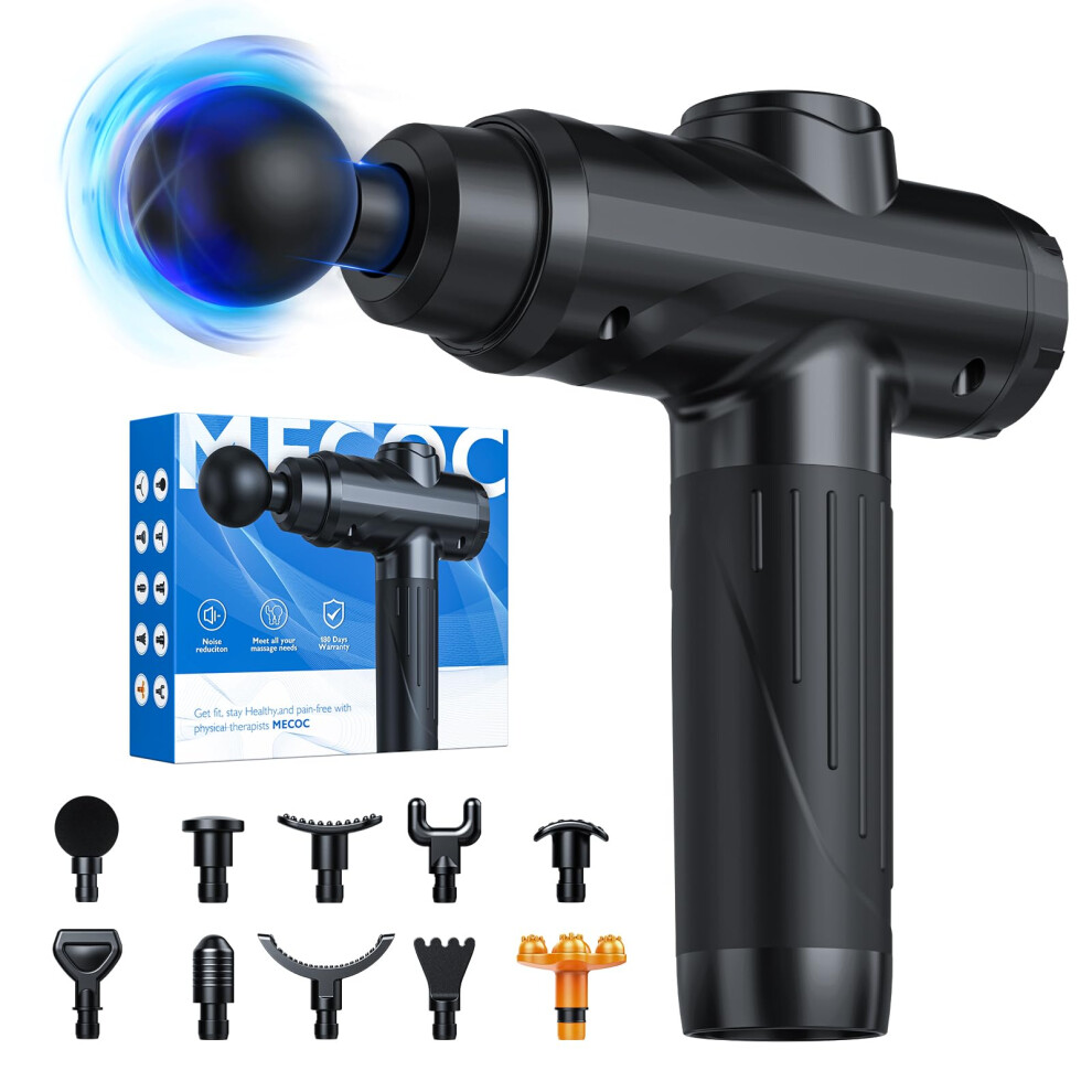 Mecoc Massage Gun Deep Tissue Percussion Massager For Pain Relief Super Quiet Portable
