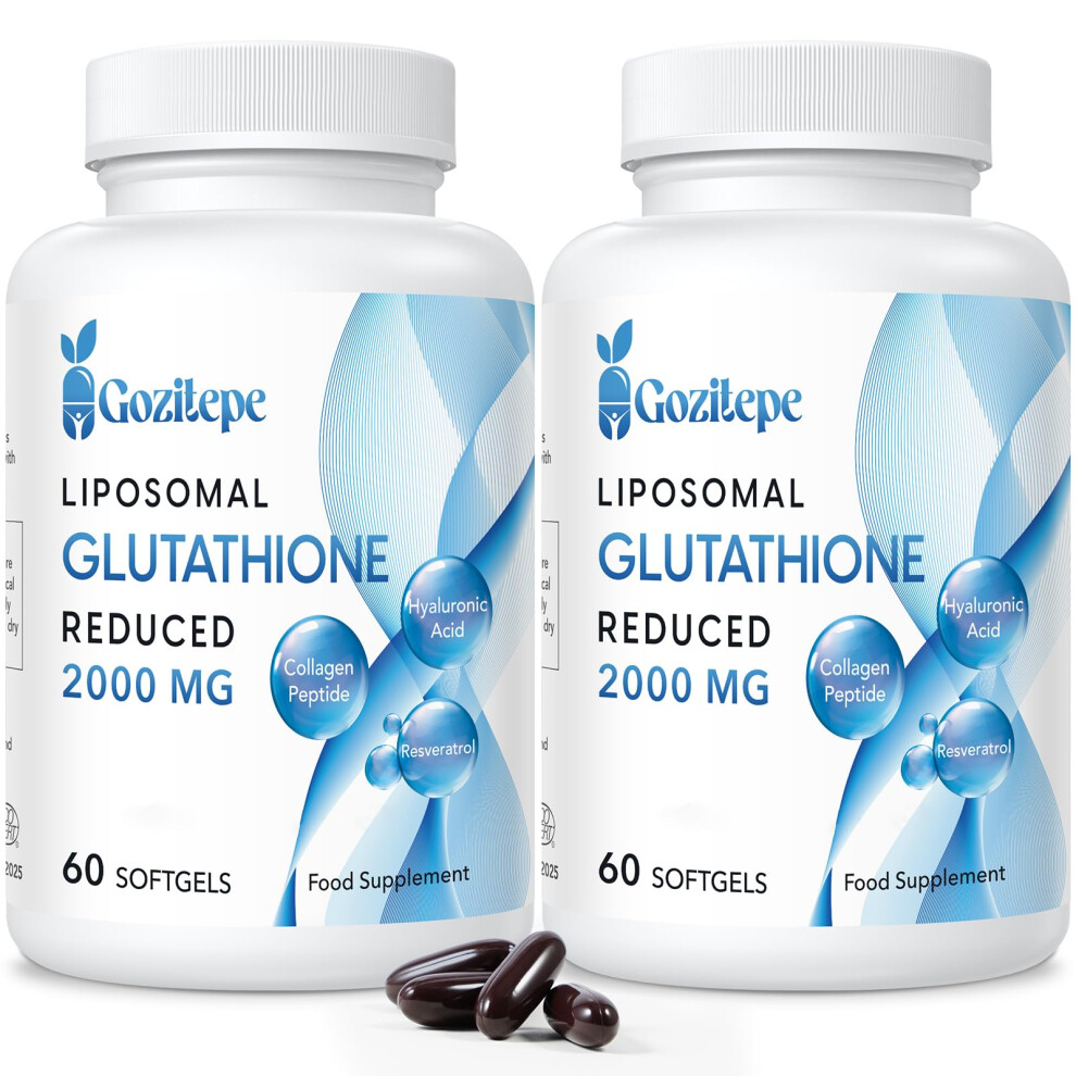 Gozitepe Liposomal Glutathione Reduced 2000Mg Per Serving | Glutathione Supplement With Hyaluronic