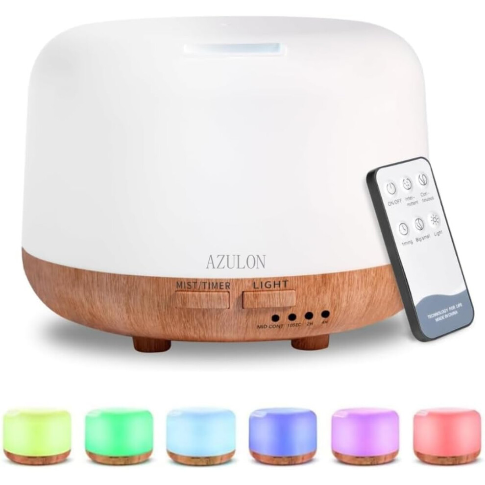 Azulon Diffuser 300Ml Classic Design Aromatherapy Ultrasonic Air Vapouriser Essential Oil Diffusers Humidifier Scented Fragrance With Remote, Mist Modes, Au