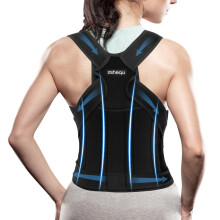Back Support Brace Posture Corrector: Adjustable Shoulder Neck Lumbar Belt Strap - Upper Lower Back Straightener Supports for Women and Men - Breathab