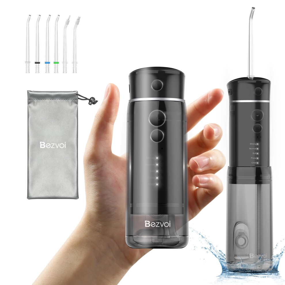Bezvoi Water Flosser Cordless Travel Mini Oral Irrigator With Telescopic Water Tank 5