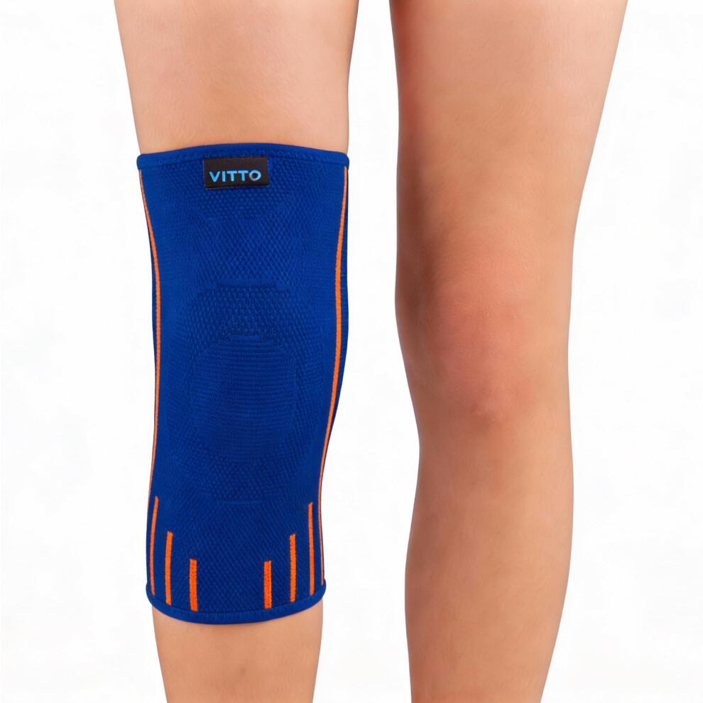Vitto Knee Support Kids - Osgood Schlatter Knee Support Kids, Child Knee Brace For Boys And Girls From 4-14 Years Old (S, Blue)