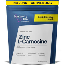 Zinc L-Carnosine Supplement - 75mg x 180 Capsules of Maximum