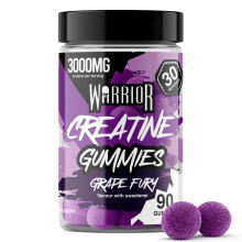 Warrior Creatine Gummies 90 Gummies – 1000mg Each – 30 Day Supply – High Strength Creatine Monohydrate Gummies – Vegan, Sugar Free Chewable Su