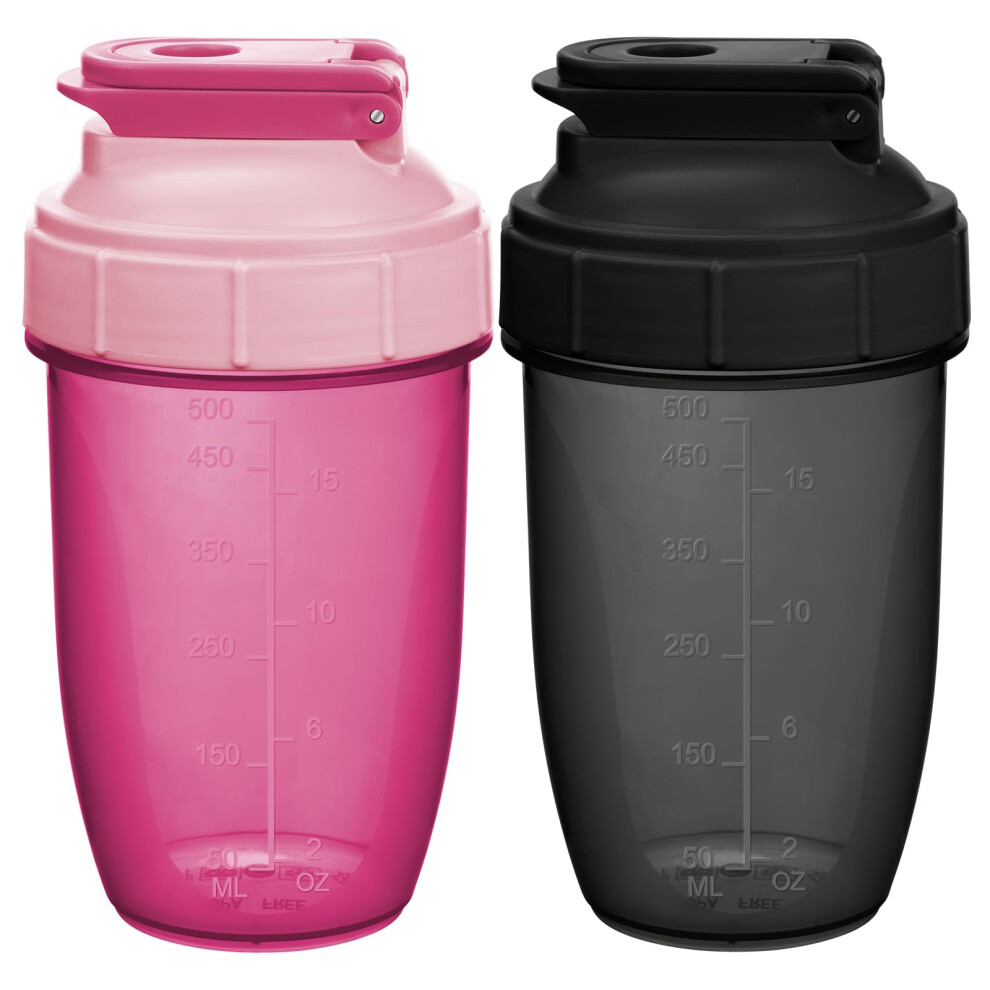 Alaoo Protein Shaker Bottle 2Pcs Shaker Protein Shakes With Metal Stirring Ball