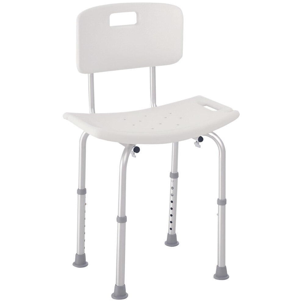 Homcom Bath Chair Shower Stool Safety Seat Bathroom Adjustable Positions Elderly Aids