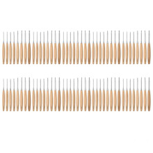 80-Delige Houten Haaknaalden 3,0 mm-6,5 mm, Haaknaaldenset met Ergonomisch Handvat