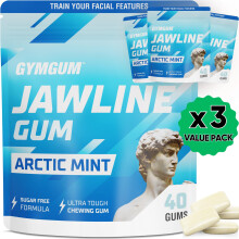 GYMGUM Jawline Gum | Hard Chewing Gum For Jaw Strength | Train Your Facial Features - Mewing Jaw Gum | Ultimate Jawline Exerciser | 0 Calories & Suga