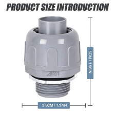 2X Liquid Tight Connector 1/2 in Non-Metallic Electrical Conduit Fittings PVC Conduit Fitting Straight