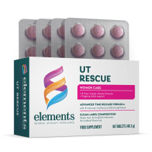 Elements UT Rescue Supplement – 1000mg D-Mannose & Cranberry Extract (36mg PACs) with Birch Leaf – Time-Release Tablets for Urinary Tract & Bladde
