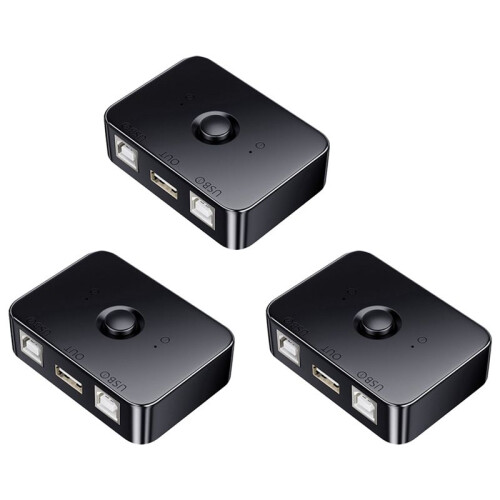 3X USB Printer Sharer Device 2  USB2.0 Selector Printer Sharing Peripheral for Printer USB Splitter Sharing Printer