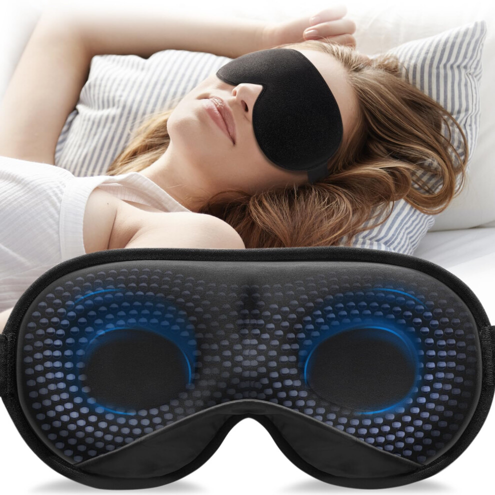Umisleep Sleep Mask, Women Men 2026 3D Weighted Eye Mask Blocking Lights Sleeping Mask, Relieve Stress, Headache Eye Cover Adjustable Strap,120G Blin
