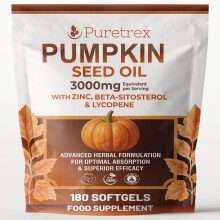 Pumpkin Seed Oil Complex 3000mg with Zinc Beta|Sitosterol & Lycopene – 180