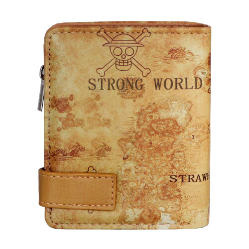 Anime Unisex Casual Bi-Fold Short Slim Wallet, Khaki, 1 1