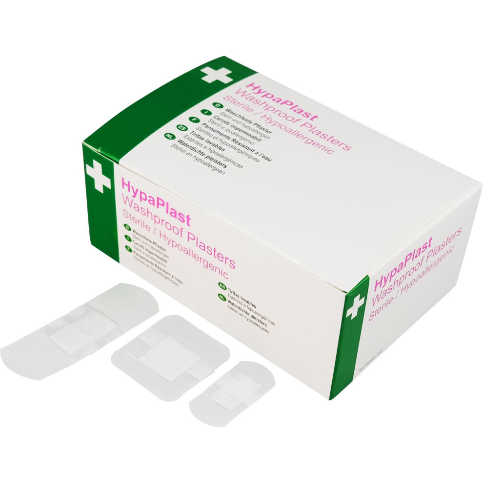 Safety First Aid Group Hypaplast Clear Washproof Assorted (Pack Of 100)
