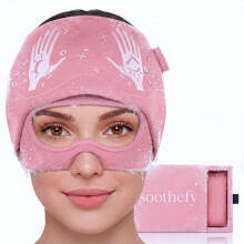 Soothefy Migraine Cap with Slide-Up Eye Mask - Patent Pending - Headache Relief Hat for Hangover, Stress, Tension - Buttery Soft, Made for Bad Days