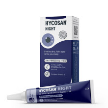 Hycosan Night - Soothing Relief and Protection Against Dry, Tired and Burning Eyes While You Sleep - with Vitamin A and Preservative Free - 300 Appli