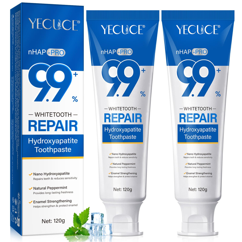 Vosifsdiy Hydroxyapatite Toothpaste For Enamel Protection 2Pc, Contains 9.9%