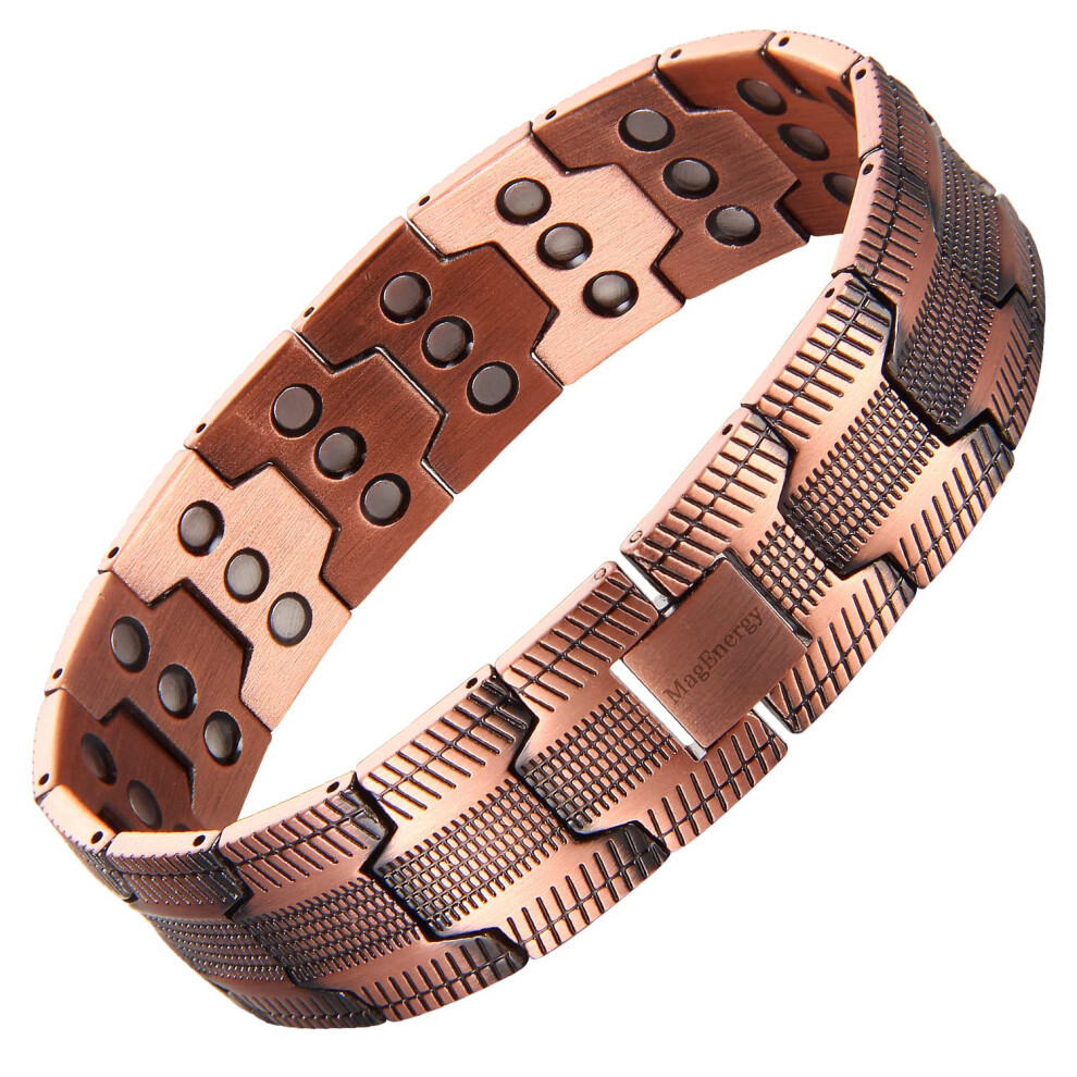 Magenergy 99.9% Copper Magnetic Bracelet For Men 3X Magnetic Bracelets Men With 8601535998057